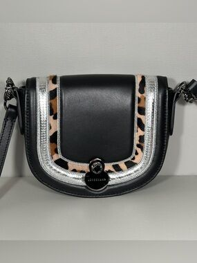 Longchamp Small Leather Flap Turn Lock Closure Convertible Shoulder Bag